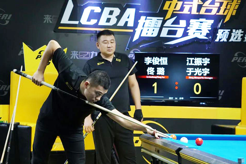 李俊恒，佟璐，江振宇，于光宇， LCBA中式台球双打比赛